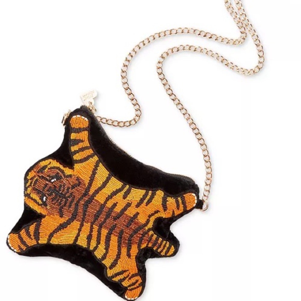 Betsey Johnson Gimme Some Skin Tiger Beaded Crossbody Bag